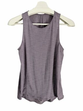 LULULEMON Heathered Dark Purple Tank open Back Size 8